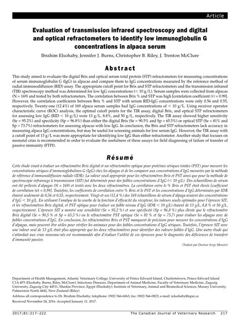 refractometer for alpacas|Evaluation of transmission infrared spectroscopy and digital and .